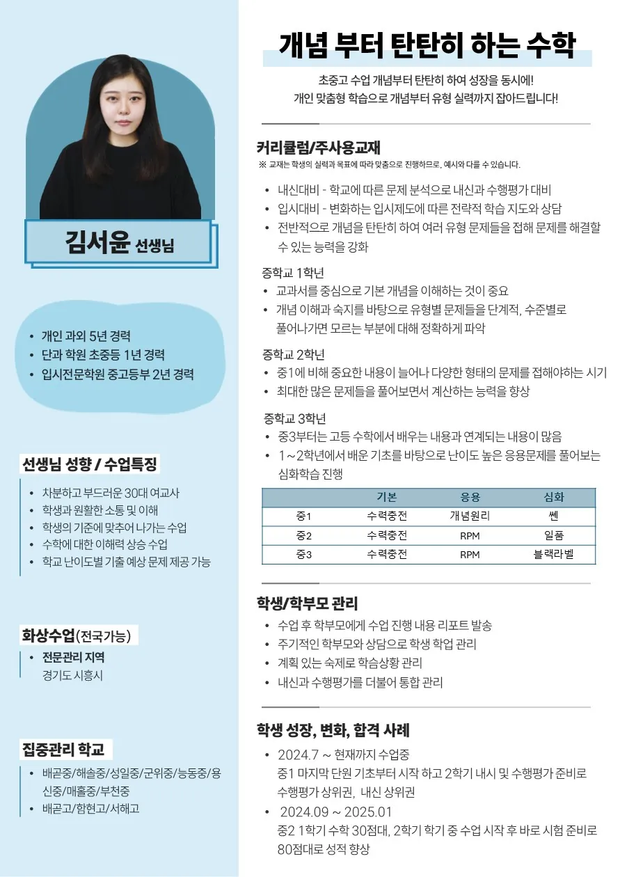 김서윤 코치가 직접 작성한 소개서